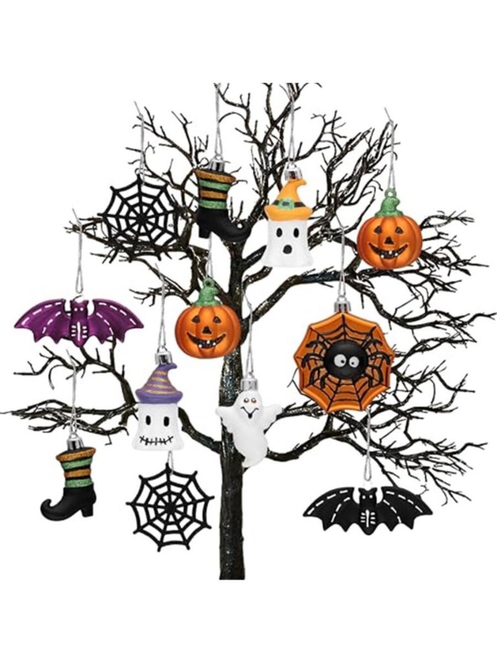 Halloween Tree Decorations Shatterproof Ornament Indoor 12ct
